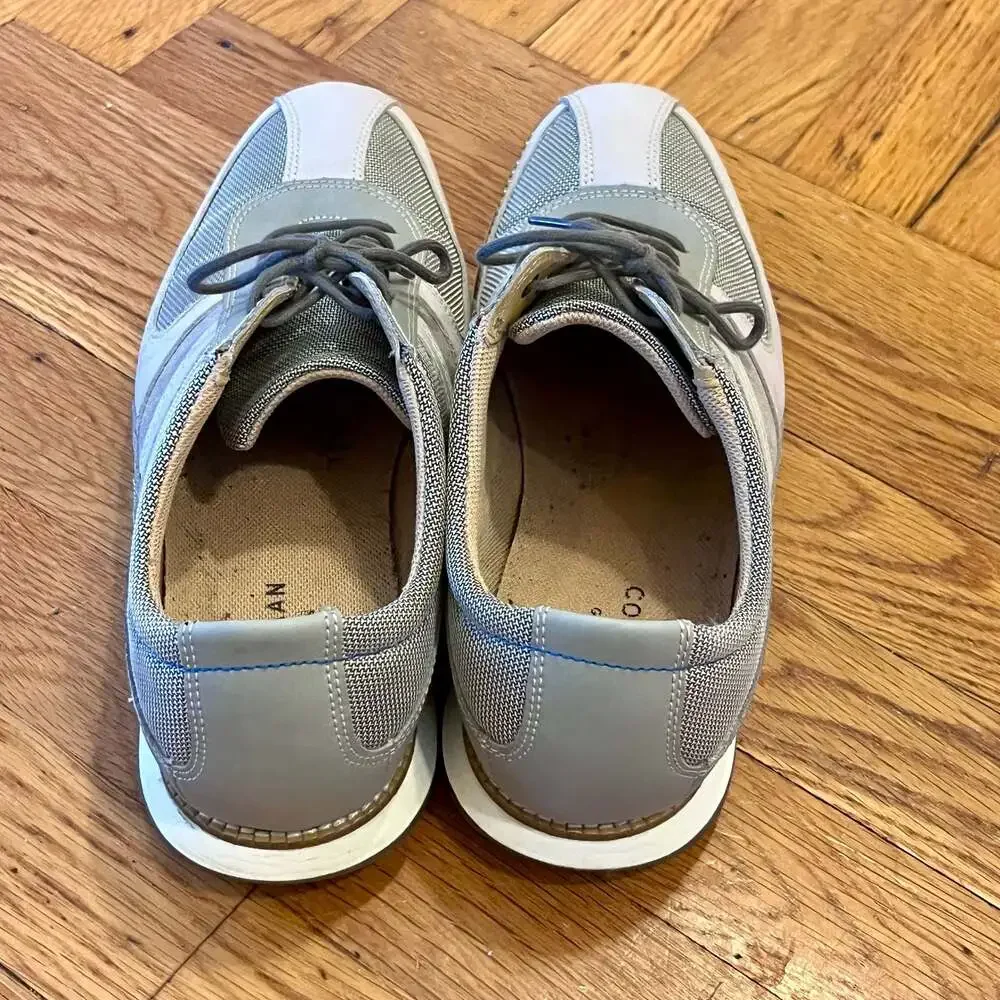 Cole Haan Grand.OS Gray Leather and Mesh Oxford Casual Shoes Sneakers Comfort 9M